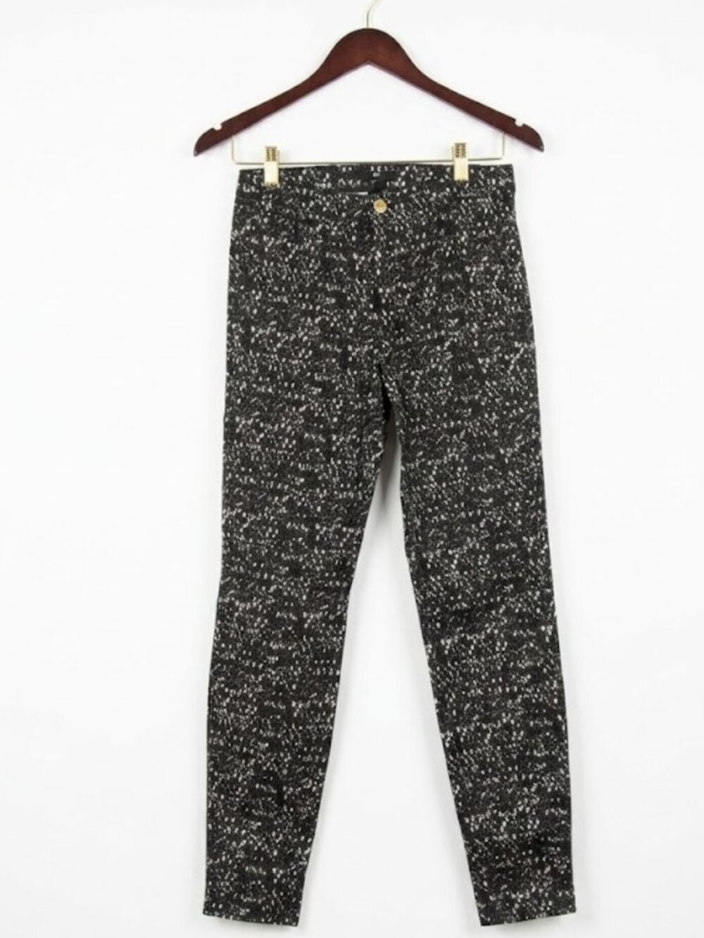 H&M Black & White Textured Print Skinny Jeans - Size 6